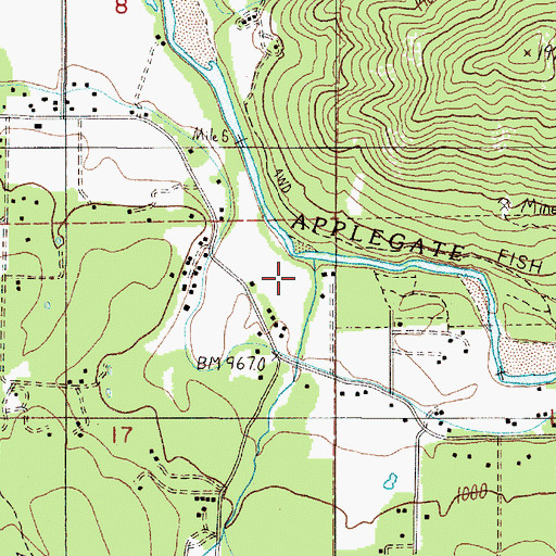 Topographic Map of Bull Creek, OR