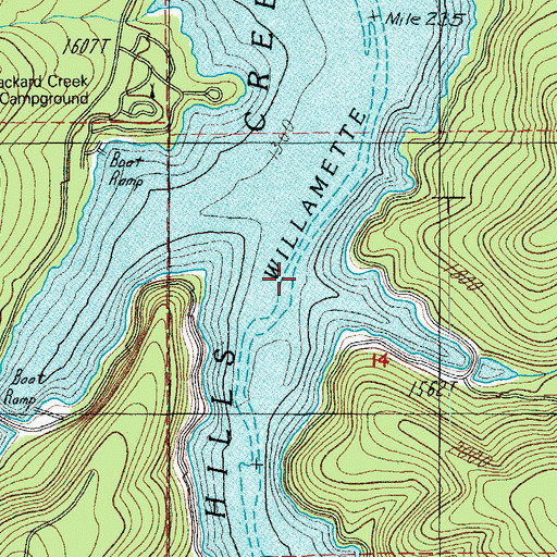 Topographic Map of Bull Creek, OR