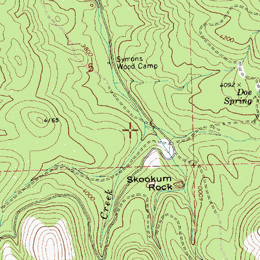 Topographic Map of Bull Creek, OR