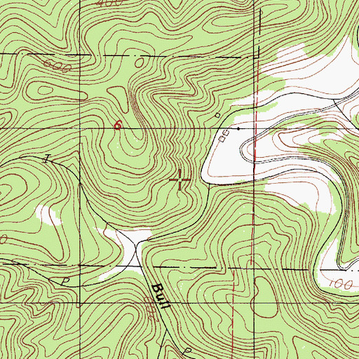 Topographic Map of Bull Creek, OR