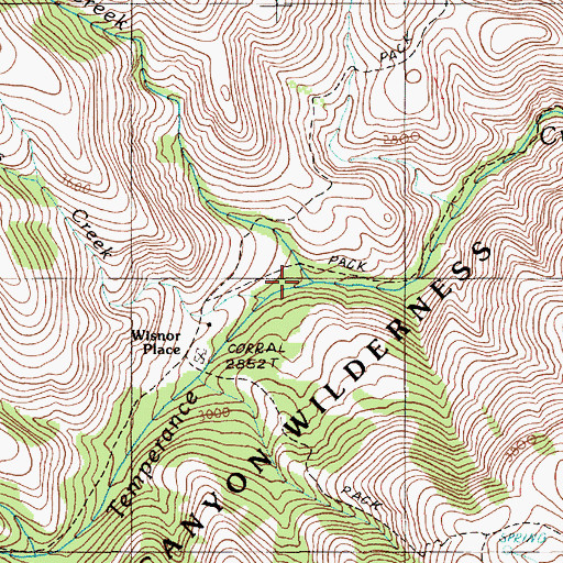 Topographic Map of Bull Creek, OR