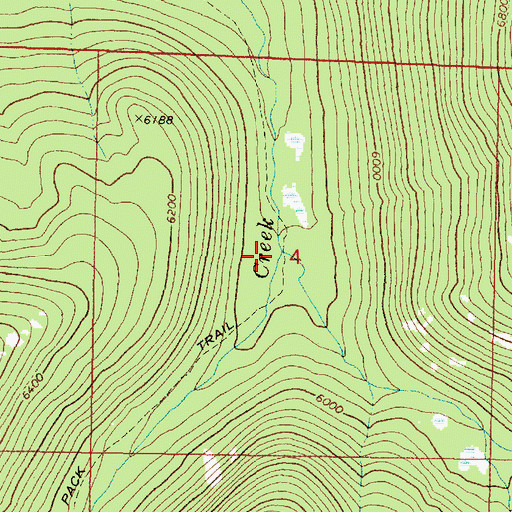 Topographic Map of Bull Creek, OR