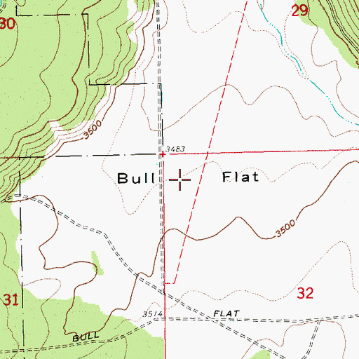 Topographic Map of Bull Flat, OR