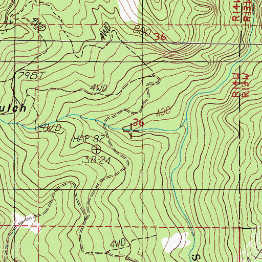 Topographic Map of Bull Gulch, OR
