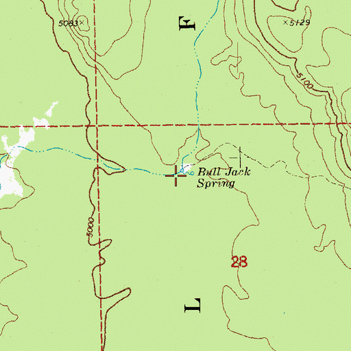 Topographic Map of Bull Jack Spring, OR