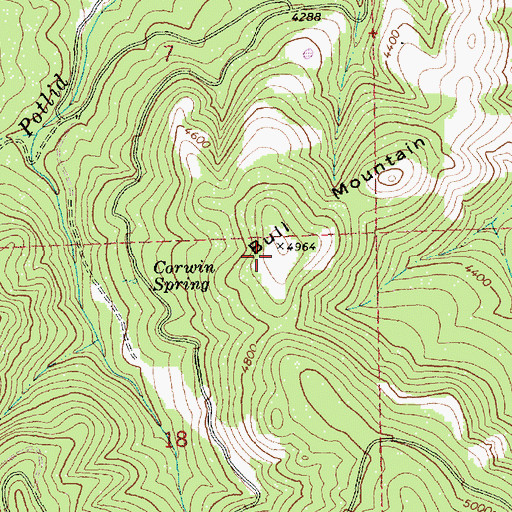 Topographic Map of Bull Mountain, OR