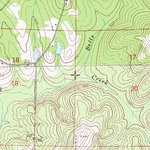 Topographic Map of Bells Branch, AL