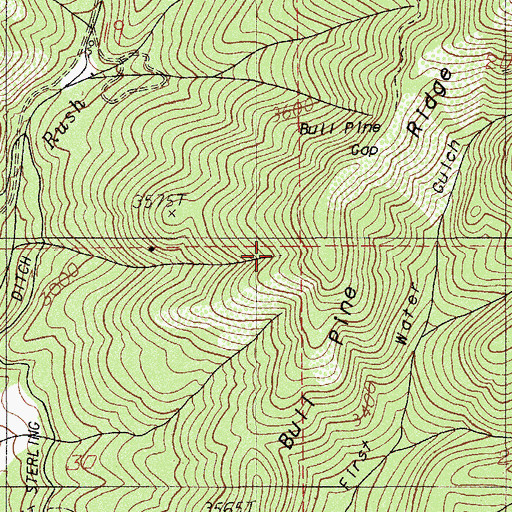 Topographic Map of Bull Pine Ridge, OR