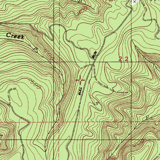 Topographic Map of Bull Run Trail, OR