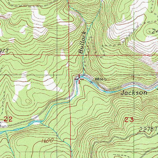 Topographic Map of Bullock Creek, OR