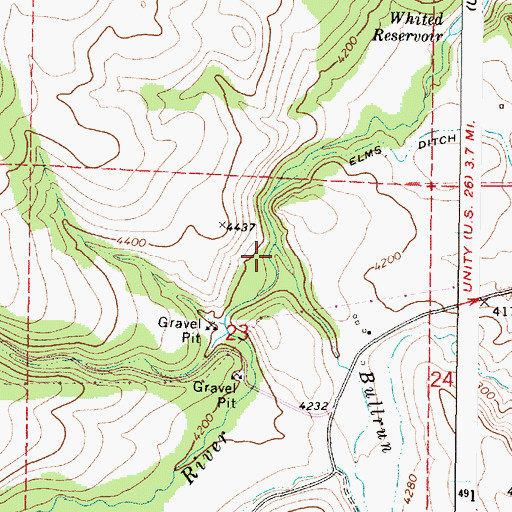 Topographic Map of Bullrun Creek, OR