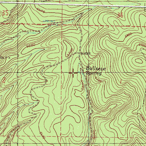 Topographic Map of Bullseye Spring, OR