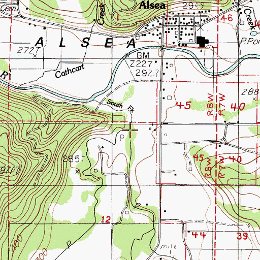 Topographic Map of Bummer Creek, OR