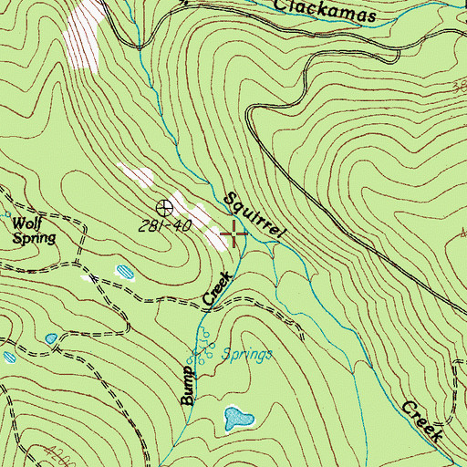 Topographic Map of Bump Creek, OR