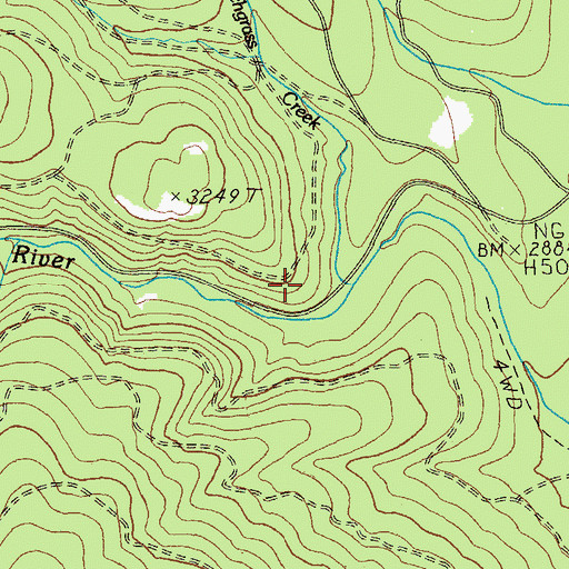 Topographic Map of Bunchgrass Creek, OR