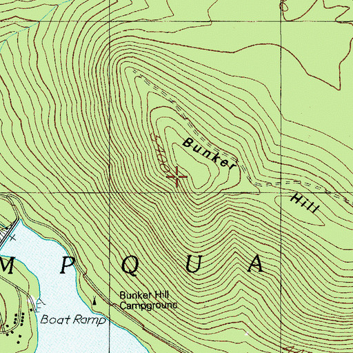 Topographic Map of Bunker Hill, OR