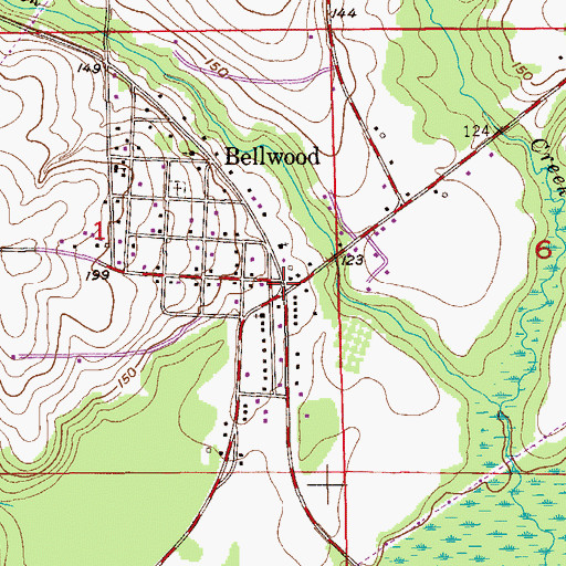 Topographic Map of Bellwood, AL