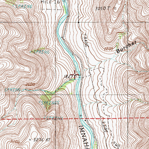 Topographic Map of Burcher Canyon, OR
