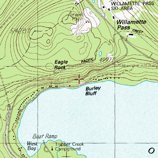 Topographic Map of Burley Bluff, OR