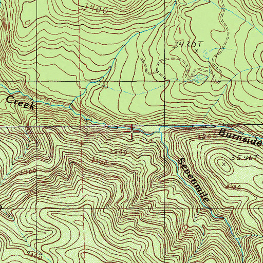 Topographic Map of Burnside Creek, OR