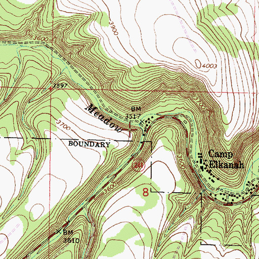 Topographic Map of Burnt Corral Creek, OR