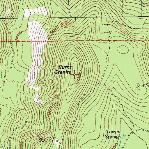 Topographic Map of Burnt Granite, OR