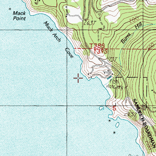 Topographic Map of Burnt Hill Creek, OR
