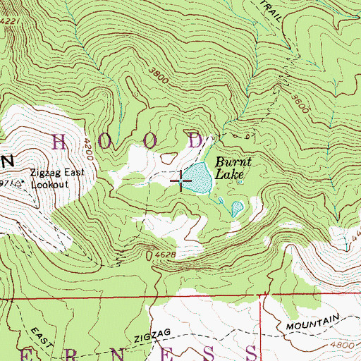 Topographic Map of Burnt Lake, OR