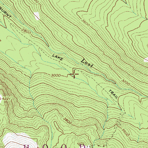 Topographic Map of Burnt Lake Trail, OR
