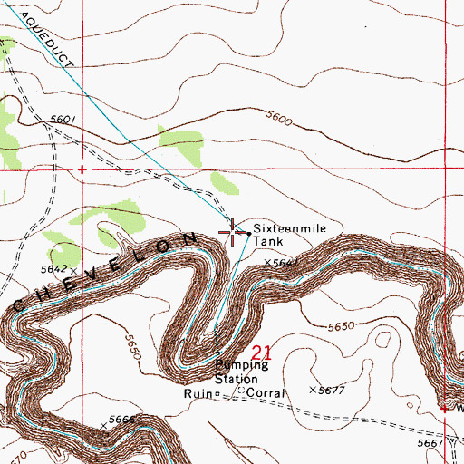 Topographic Map of Sixteenmile Tank, AZ