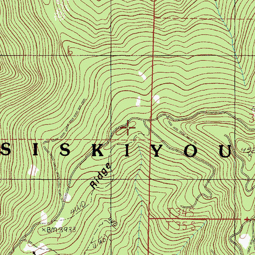 Topographic Map of Burnt Ridge, OR