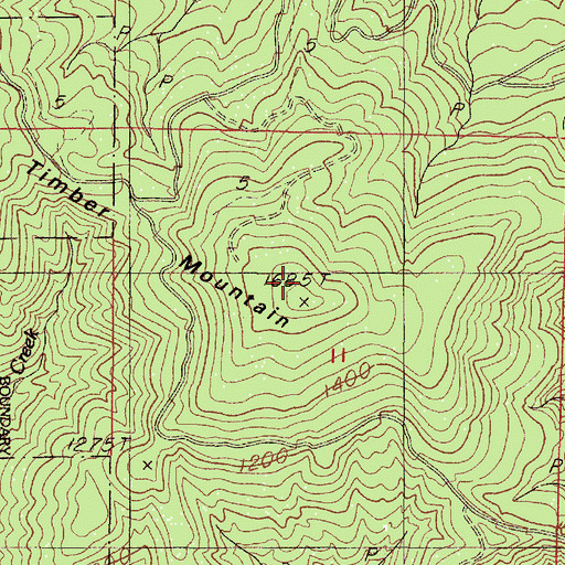 Topographic Map of Burnt Timber Mountain, OR