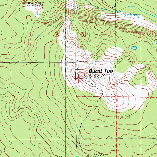 Topographic Map of Burnt Top, OR