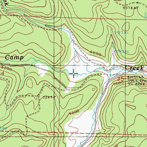 Topographic Map of Burntcabin Creek, OR