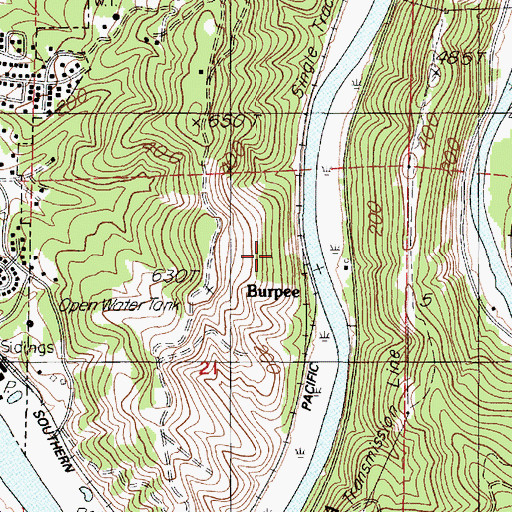 Topographic Map of Burpee (historical), OR