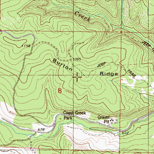 Topographic Map of Burton Ridge, OR