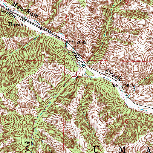 Topographic Map of Butcher Creek, OR