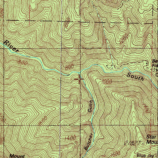 Topographic Map of Butcher Gulch, OR