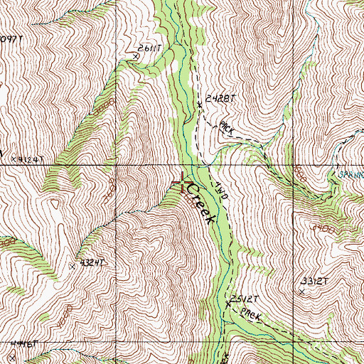 Topographic Map of Butcherknife Creek, OR