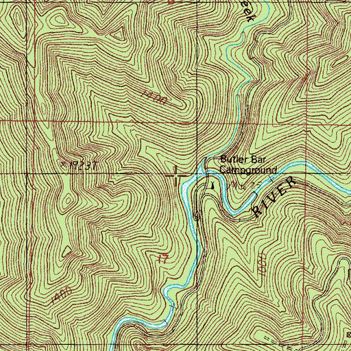 Topographic Map of Butler Creek, OR