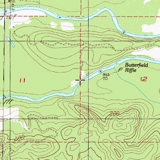 Topographic Map of Butterfield Riffle, OR