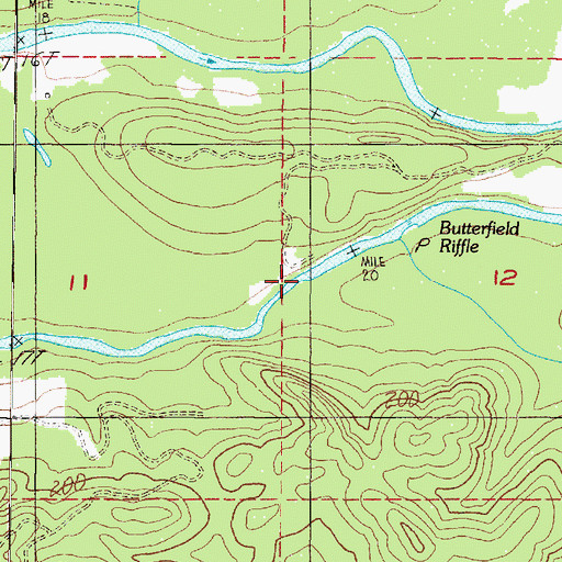 Topographic Map of Butterfield Riffle, OR