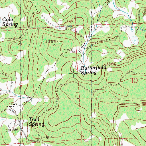 Topographic Map of Butterfield Spring, OR