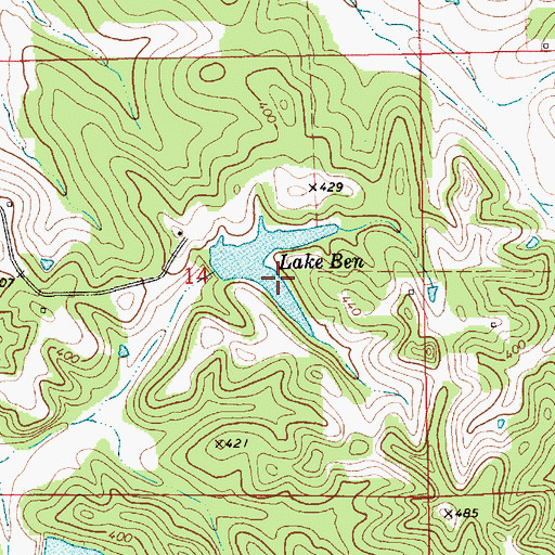 Topographic Map of Lake Ben, AL