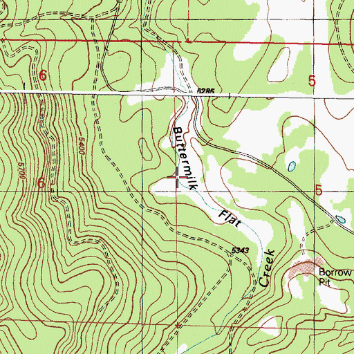 Topographic Map of Buttermilk Flat, OR