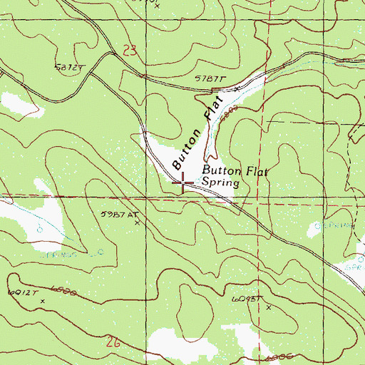 Topographic Map of Button Flat Spring, OR