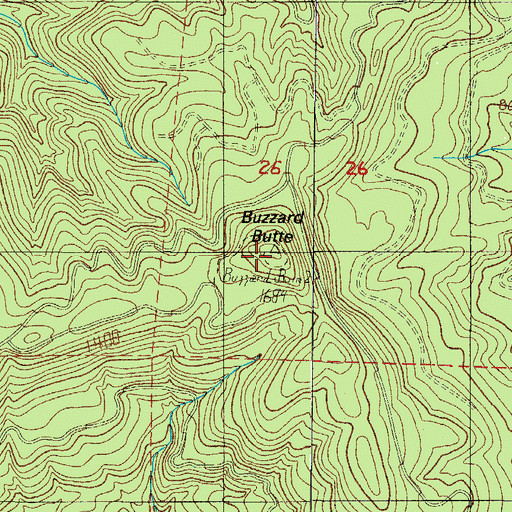 Topographic Map of Buzzard Butte, OR