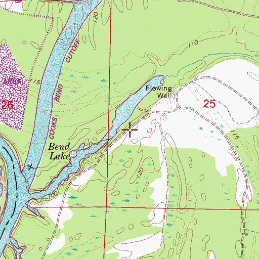 Topographic Map of Bend Lake, AL