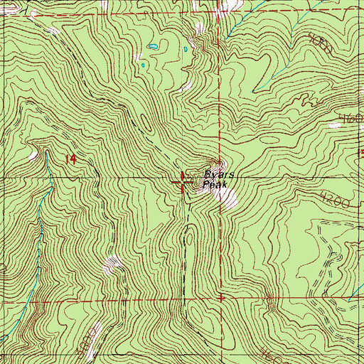 Topographic Map of Byars Peak, OR