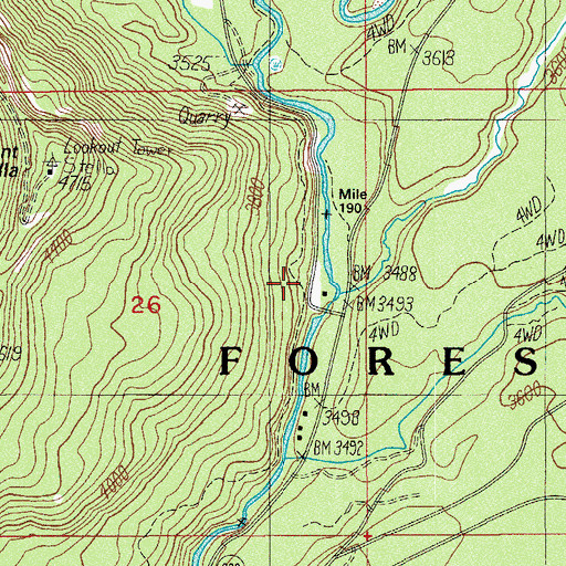 Topographic Map of Bybee Creek, OR